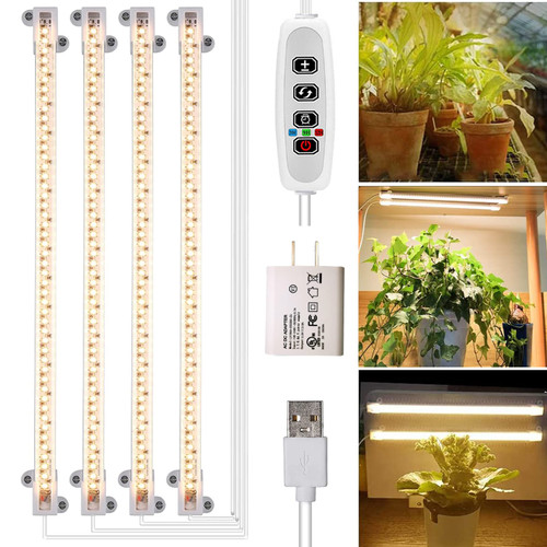 Grow Light Strips, Plant Lights for Indoor Plants Full Spectrum Growing Lamp with Auto On & Off Timer,3/6/12H Timer, 192 LEDs/ 10 Dimmable Levels Sunlike for Seedings Hydroponics Grow Light Strips, Plant Lights for Indoor Plants Full Spectrum Growing Lamp with Auto On & Off Timer,3/6/12H Timer, 192 LEDs/ 10 Dimmable Levels Sunlike for Seedings Hydroponics