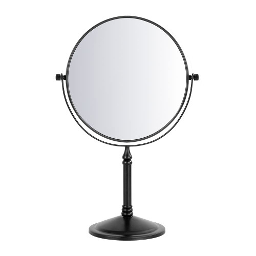 DOWRY 8-Inch Tabletop Two-Sided Swivel Vanity Mirror with 3X Magnification Matte Black 2202B (3X)