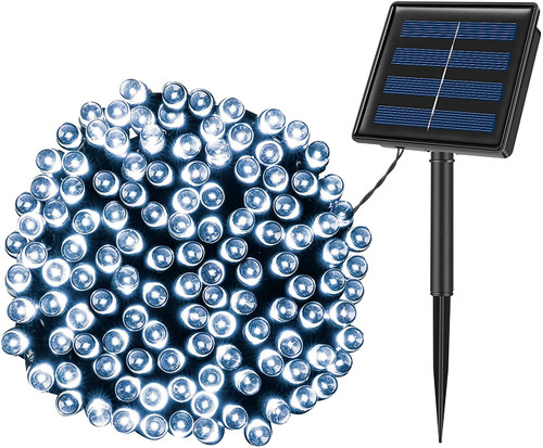 Koxly Solar String Lights,72FT 200 LED 8 Modes Solar Powered Christmas Lights Outdoor String Lights Waterproof Fairy Lights for Garden Party Wedding Xmas Tree (White)