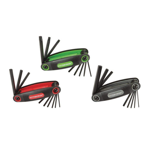Pittsburgh Folding Star Bit SAE/Metric Hex Keys Pack of 3