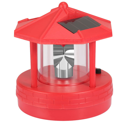 VLUOO Lighthouse Solar Light, 360 Degree Rotating Solar Lighthouse Led Solar Powered Lighthouse, Lighthouse Lights Outdoor Waterproof Rotating Led Light Garden Decor for Outside