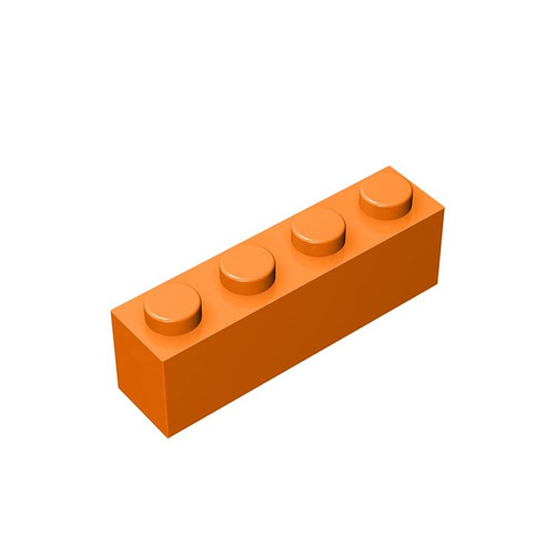 Classic Building Brick 1x4, 100 Piece Bulk Brick Block, Orange 1x4 Bricks, Compatible with Lego Parts and Pieces 3010(Colour: Orange)
