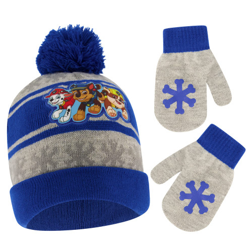 Nickelodeon boys Paw Patrol Toddler Winter and Mitten Set Beanie Hat, Paw Patrol, 2-4T US