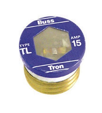 Bussmann BP/TL-15 15 Amp Time Delay, Loaded Link Edison Base Plug Fuse, 125V UL Listed Carded, 3-Pack by Bussmann