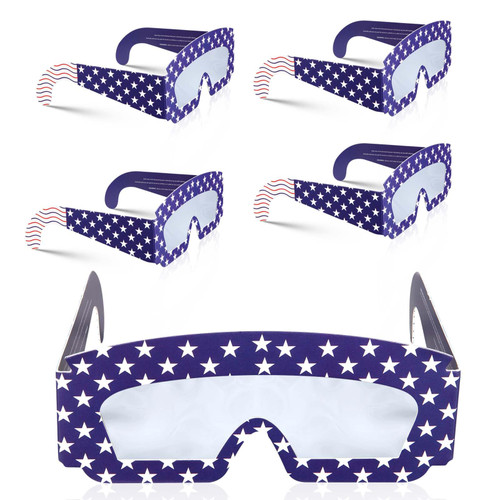 TESYKER Solar Eclipse Glasses,5 Pack Paper Solar Eclipse Glasses CE and ISO Certified, AAS-Approved?American Flag?