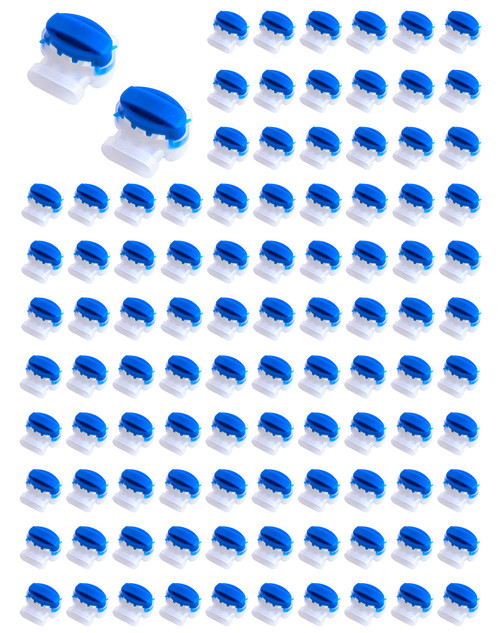 QWORK Waterproof Wire Connectors, 100 Pack of 3 Wire Connectors Electrical IDC 314-BOX Pigtail Connectors for 22-14 AWG Cables, Moisture Resistant & Flame Retardant