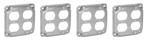 Hubbell-Raco 907C 2 Duplex Receptacles 4-Inch Square Exposed Work Cover (F?ur Pa?k)