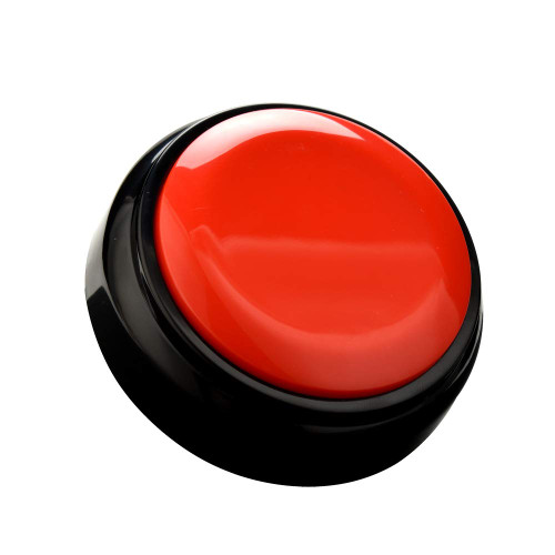 Recordable Button Voice Recording Button Dog Buttons for Communication Game Buzzer 30 Seconds Recordable Answer Buzzers Funny Gift for Office Home (Red)