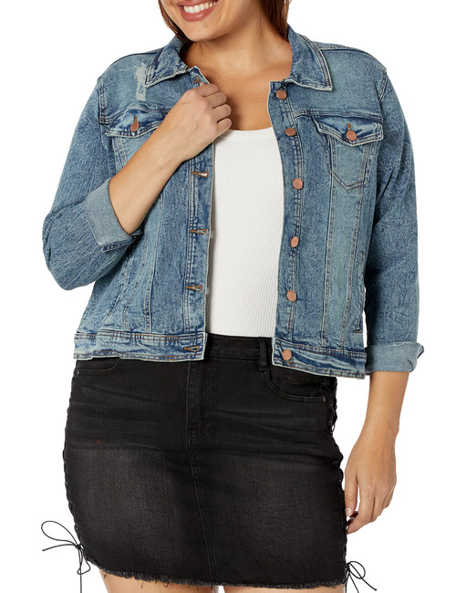 dollhouse Women's Size Basic Plus Denim Jacket, Nina, 2X