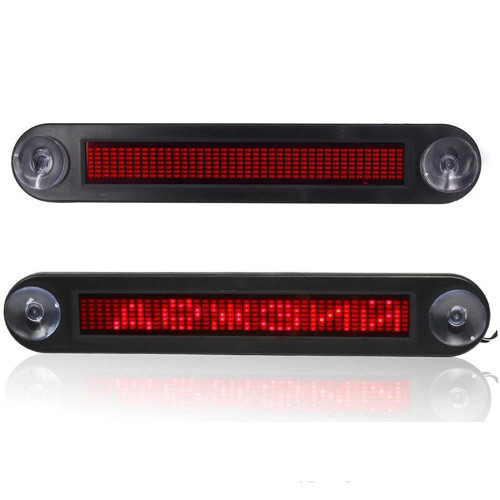 12v Remote LED Car Sign Programmable Scrolling Message Advertising Board for Cars, Shops, Shopping Stores (Red)