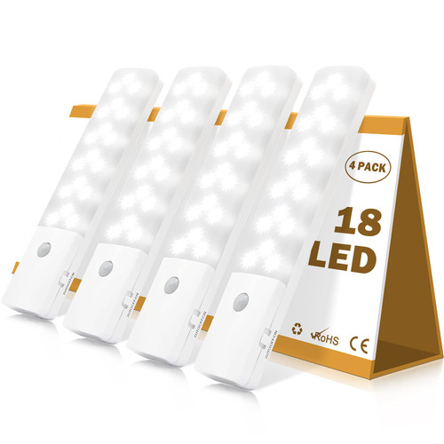 LED Closet Light Motion Activated, Under Cabinet Lights, Homelife Motion Sensor LED Lights, Stick-on Anywhere Battery Operated 18 LED Motion Sensor Night Light for Closet Hallway Stairway (4 Pack) LED Closet Light Motion Activated, Under Cabinet Lights, Homelife Motion Sensor LED Lights, Stick-on Anywhere Battery Operated 18 LED Motion Sensor Night Light for Closet Hallway Stairway (4 Pack)