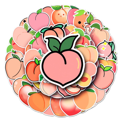 Peach Stickers 50Pcs Laptop Stickers Aesthetic,Fruit Peach Waterproof Stickers,Luggage Bike Bumper Skateboard Computer Scrapbook Car Cup Decals Pack,Water Bottles Stickers for Kids Teens