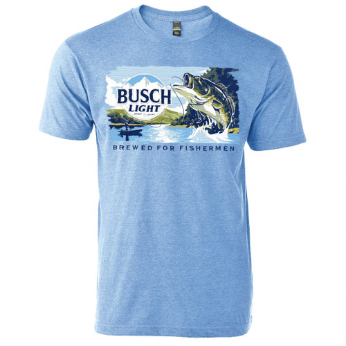 Busch Light Brewed for Fishermen Blue Colorway T-Shirt (as1, Alpha, s, Regular, Regular, Small)