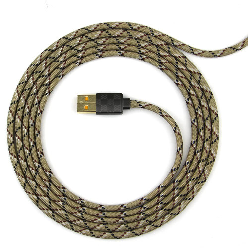 Paracord Mouse Cable for Gaming Mice (Brown 5, Logitech G502 Series)