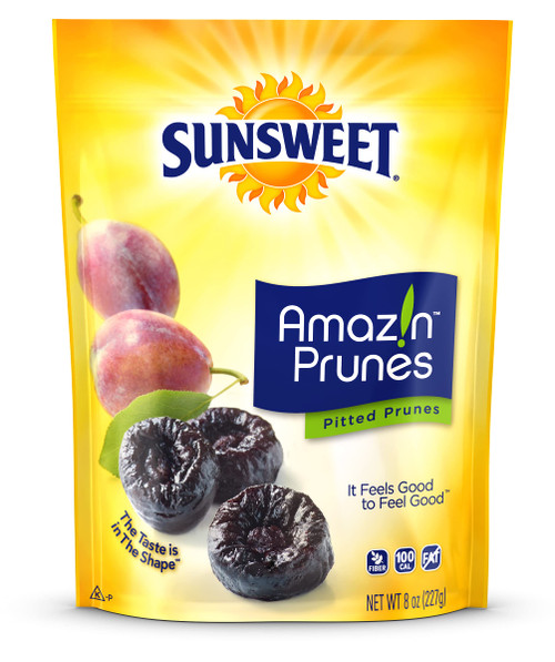 Sunsweet Amazin' Pitted Prunes - Dried Prunes Pitted Unsweetened - Gluten Free, Vegan, Low Fat - Dietary Fiber & Natural Minerals - Healthy Snacks - 8 oz Pouches x 6 Pack Sunsweet Amazin' Pitted Prunes - Dried Prunes Pitted Unsweetened - Gluten Free, Vegan, Low Fat - Dietary Fiber & Natural Minerals - Healthy Snacks - 8 oz Pouches x 6 Pack