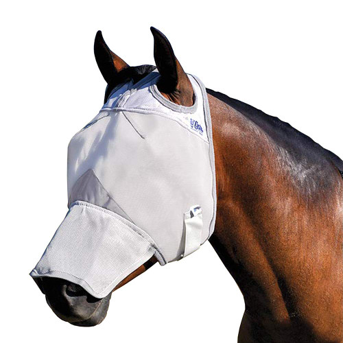 Cashel Crusader Horse Fly Mask with Long Nose, Grey, Horse