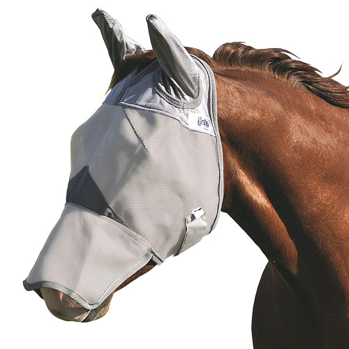 Cashel Crusader Mule Fly Mask with Ears, Grey, Mule Warmblood
