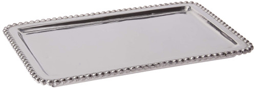 Mariposa 3907 Beaded Buffet Tray, Silver