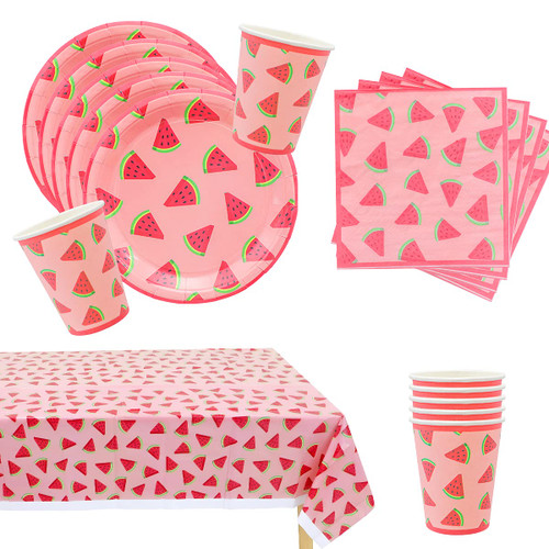 Watermelon Birthday Party Supplies Disposable Tableware set for 16 guests includes Paper Plates Cups Napkins and a Tablecloth Pink Watermelon Party Decorations for Birthday and Baby Shower Watermelon Birthday Party Supplies Disposable Tableware set for 16 guests includes Paper Plates Cups Napkins and a Tablecloth Pink Watermelon Party Decorations for Birthday and Baby Shower
