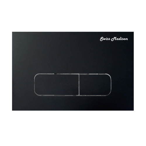 Swiss Madison Well Made Forever Wall Mount Dual Flush Actuator Plate with Rectangle Push Buttons in Matte Black, SM-WC003B
