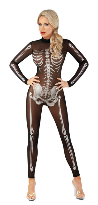 Starline Womens Starline Women's Scantily Skeletal Adult Sized Costumes, Black/Silver, XLarge US