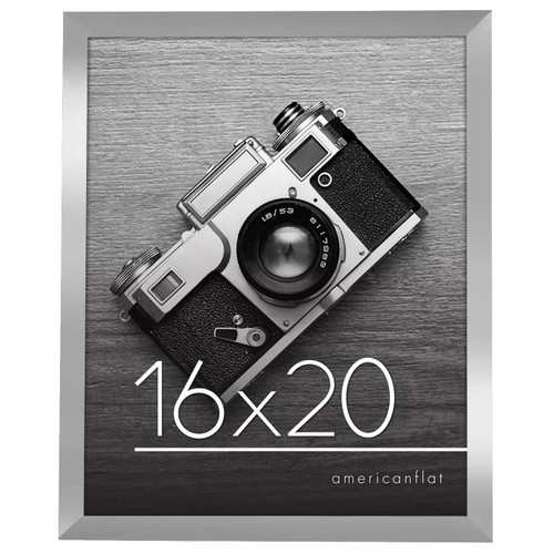 Americanflat 16x20 Poster Frame in Silver - Composite Wood with Polished Plexiglass - Horizontal and Vertical Formats for Wall with Included Hanging Hardware