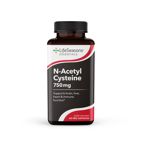 Life Seasons Essentials N-Acetyl Cysteine (NAC) - Supports Brain, Liver, Heart & Immune Function - Detoxification Supplement - Boosts Immunity & Kidney Health - 60 Capsules