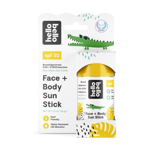 Hello Bello Mineral SPF 30 Sunscreen Stick I Broad Spectrum UVA/UVB Protection, Water Resistant and Reef Friendly Roll On Sun Protection for Babies and Kids I 1 Fl Oz (1 Pack) Hello Bello Mineral SPF 30 Sunscreen Stick I Broad Spectrum UVA/UVB Protection, Water Resistant and Reef Friendly Roll On Sun Protection for Babies and Kids I 1 Fl Oz (1 Pack)