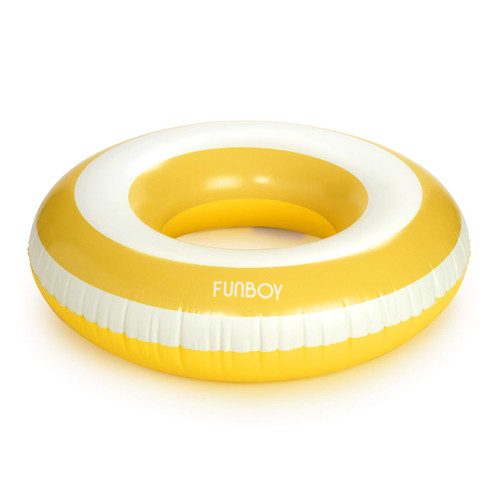 FUNBOY Giant Inflatable Yellow Cabana Tube Float, Donut Style Pool Float, Luxury Raft for Summer Pool Parties and Entertainment Large