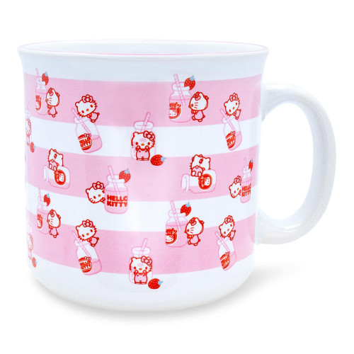 Silver Buffalo Sanrio Hello Kitty Strawberry Milk Ceramic Camper Mug | BPA-Free Coffee Cup For Espresso, Tea, Cocoa | Holds 20 Ounces Silver Buffalo Sanrio Hello Kitty Strawberry Milk Ceramic Camper Mug | BPA-Free Coffee Cup For Espresso, Tea, Cocoa | Holds 20 Ounces