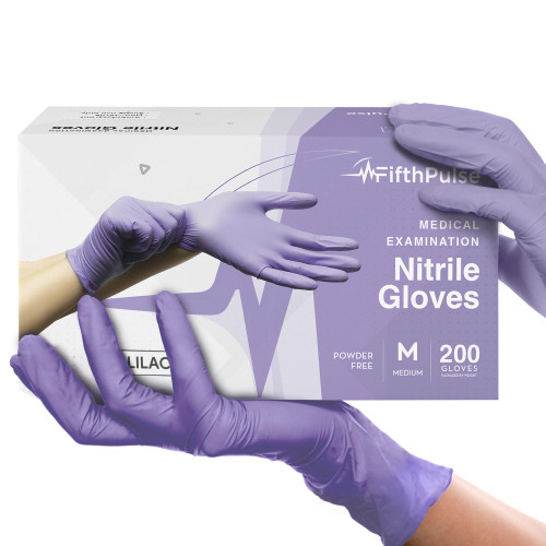 Lilac Nitrile Disposable Gloves - 200 Count - 3 Mil Nitrile Gloves Medium - Powder and Latex Free Rubber Gloves - Surgical Medical Exam Gloves - Food Safe Cooking Gloves