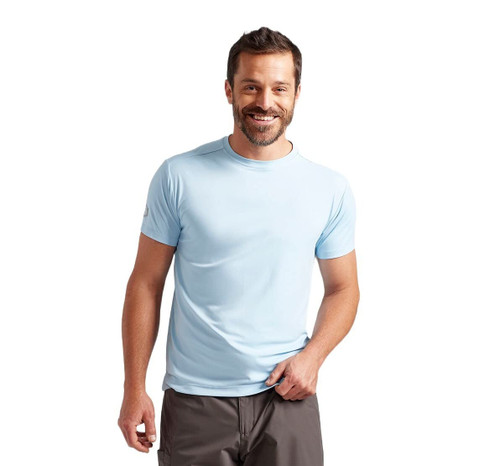 TRUEWERK B1 Sun Short Sleeve Tees for Men, Men's Sun Protection Shirts, Moisture Wicking, UPF +50 Thermo Regulating Shirt, Large, Ice Blue