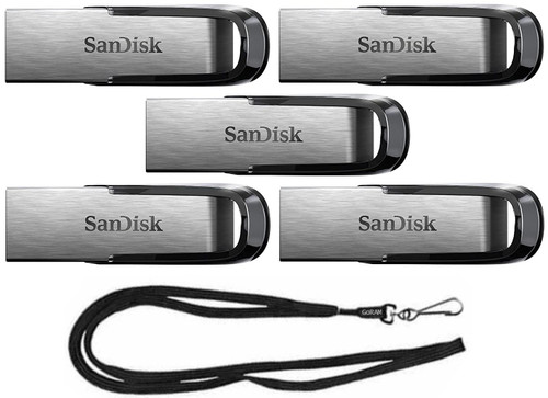 SanDisk 64GB Ultra Flair USB 3.0 Metallic Flash Drive SDCZ73-064G Bundle with (1) GoRAM Black Lanyard (64GB, 5 Pack) SanDisk 64GB Ultra Flair USB 3.0 Metallic Flash Drive SDCZ73-064G Bundle with (1) GoRAM Black Lanyard (64GB, 5 Pack)