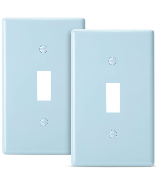 Bates- Blue Light Switch Plates, 2 Pack, Blue Light Switch Cover Plate, Blue Light Covers for Light Switch, Blue Outlet Plate Cover, Blue Light Switch Plate, Blue Light Plates Switch Covers