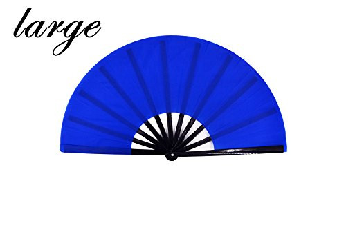 Meifan Large Chinese Kung Fu Tai Chi Hand Fan For Men/Women, Hand Held Dance Folding Fans, Gift fan, Performance fan (Blue)