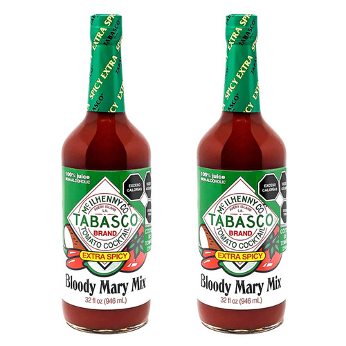 Tabasco Spicy Bloody Mary Mix in 32 Ounce Bottles - Bundled by Louisiana Pantry (2 Pack)