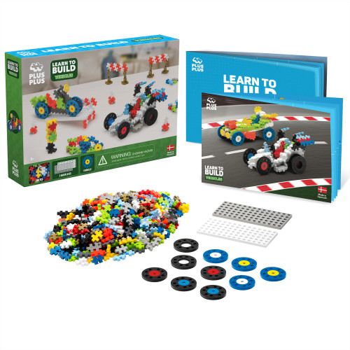 PLUS PLUS - Learn to Build Vehicles, 360 Pieces - Construction Building Stem / Steam Toy, Interlocking Mini Puzzle Blocks for Kids