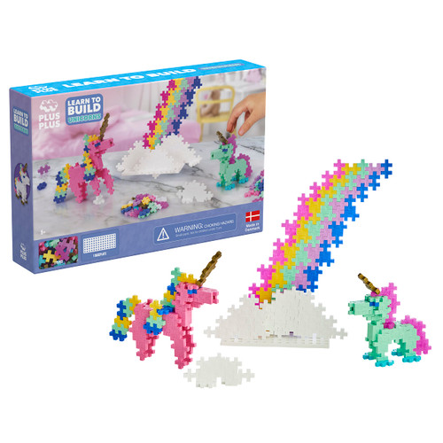 PLUS PLUS - Learn to Build Unicorns - 240 Pieces - Construction Building Stem / Steam Toy, Kids Mini Puzzle Blocks