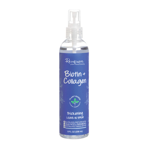 RENPURE, PlantBased Beauty Biotin Collagen Thickening Leavein Conditioner Fluid Ounce, Clear, 8 Fl Oz RENPURE, PlantBased Beauty Biotin Collagen Thickening Leavein Conditioner Fluid Ounce, Clear, 8 Fl Oz