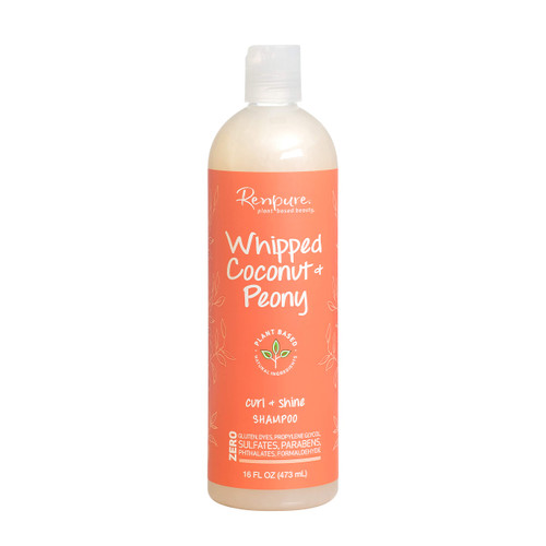 RENPURE Plant-Based Beauty Whipped Coconut & Peony Curl + Shine Shampoo, 16 Fluid Ounce RENPURE Plant-Based Beauty Whipped Coconut & Peony Curl + Shine Shampoo, 16 Fluid Ounce