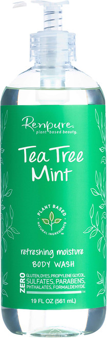 RENPURE Plant-Based Beauty Tea Tree Mint Refreshing Moisture Body Wash, 19 Fluid Ounces RENPURE Plant-Based Beauty Tea Tree Mint Refreshing Moisture Body Wash, 19 Fluid Ounces