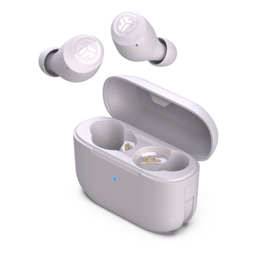 JLab Go Air Pop True Wireless Bluetooth Earbuds + Charging Case, Lilac, Dual Connect, IPX4 Sweat Resistance, Bluetooth 5.1 Connection, 3 EQ Sound Settings Signature, Balanced, Bass Boost