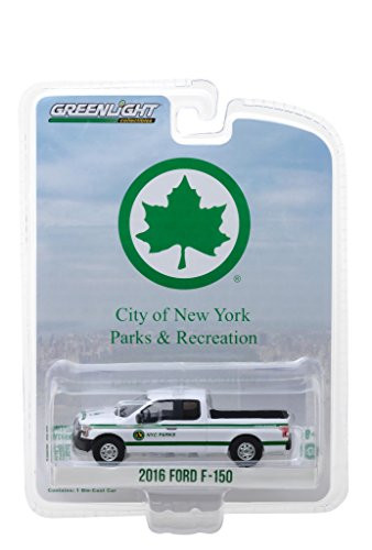 2016 Ford F-150 Pickup Truck White New York City Department of Parks and Recreation Blue Collar Collection Series 4 1/64 Diecast Model Car by Greenlight 35100 E