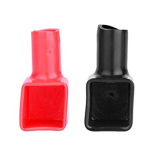 2 Pcs Marine Battery Terminal Covers and Boots Flexible Soft Plastic Red & Black Positive and Negative 192681 192682