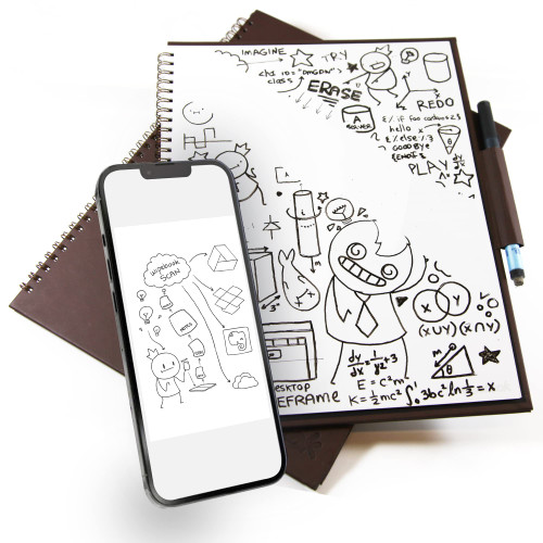 WIPEBOOK PRO SMART REUSABLE NOTEBOOK - Dry Erase Whiteboard Notebook - 20 Ruled Pages (8.5" x 11") with Ultra Fine Dry Erase Marker | Ideal For Note-Taking, Charts & Doodling | REGULAR