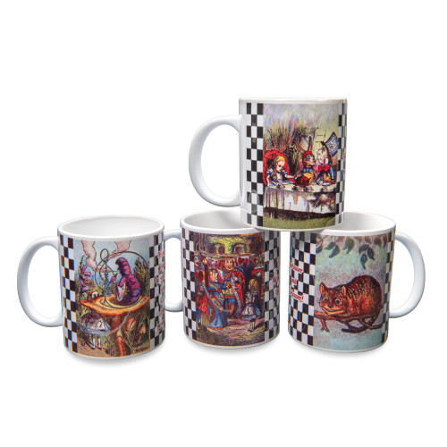 NoMonet Alice in Wonderland Coffee Tea Mug Set (4) - Mad Hatter, Red Queen, Cheshire Cat, Alice in Garden, Caterpillar - Sip from the Cup of Whimsy! NoMonet Alice in Wonderland Coffee Tea Mug Set (4) - Mad Hatter, Red Queen, Cheshire Cat, Alice in Garden, Caterpillar - Sip from the Cup of Whimsy!