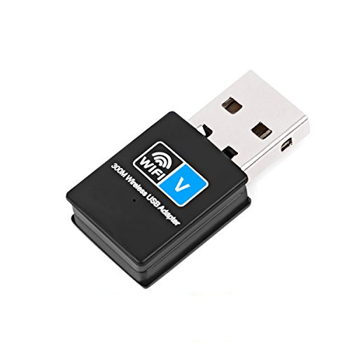 WiFi Adapter,NETVIP USB Wireless Network Adapter 300Mbps WiFi Card 2.4GHz WLAN Dongle for PC/Desktop/Tablet,Compatible with Windows XP/Vista/Win7/Win8/Mac/Linux System - Black