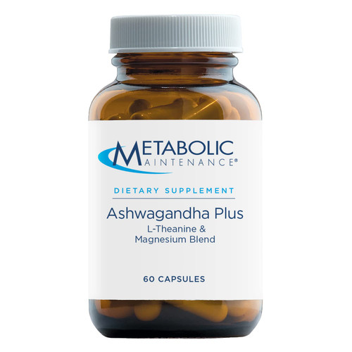 Metabolic Maintenance Ashwagandha Plus - 120mg Shoden Ashwagandha Extract 35% Concentrate to Promote Calm and Focus with Magnesium Bisglycinate + L-Theanine (60 Capsules)