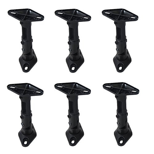 VideoSecu 2 Black Universal Satellite Speaker Mounts/Brackets for Walls and Ceilings 1EH (Black, 2 Pack)