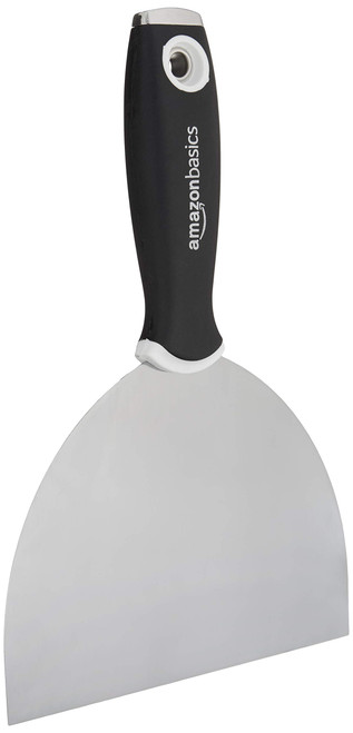 Amazon Basics 6" Flexible, Soft Grip, Carbon Steel Putty Knife with Hammer End